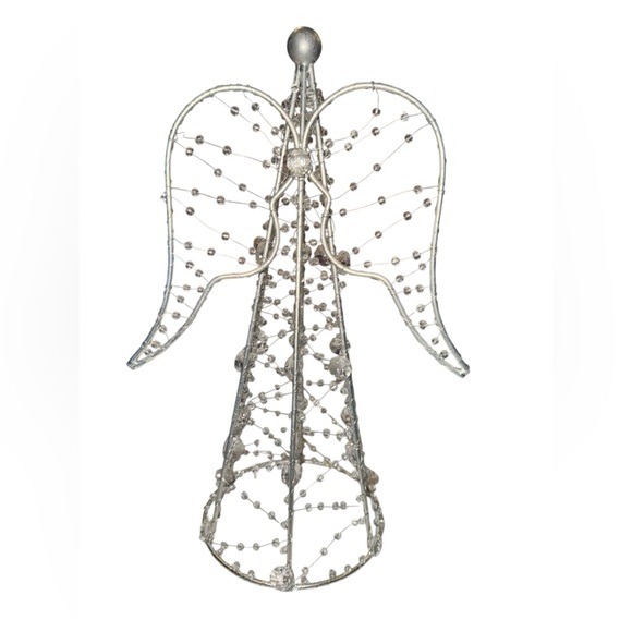 Beautiful Silver Wire and Bead Angel - Picture 2 of 3